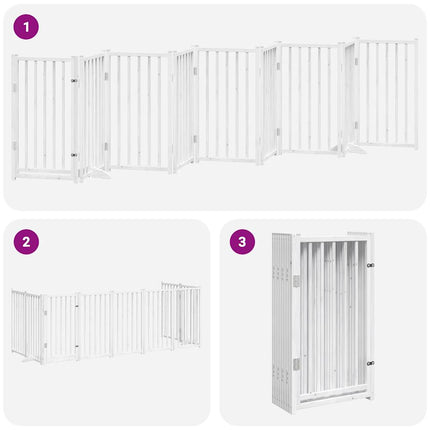 Barrière Pour Chien Porte Pliable 9Panneaux Bois Peuplier