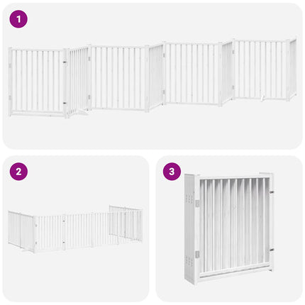 Barrière Pour Chien Porte Pliable 8Panneaux Blanc Bois Peuplier Chêne Sonoma
