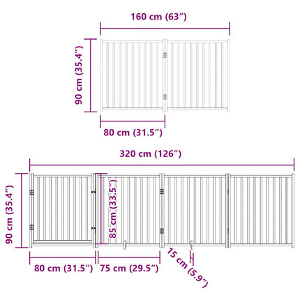 Barrière Pour Chien Porte Pliable 8Panneaux Blanc Bois Peuplier Chêne Sonoma