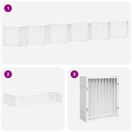 Barrière Pour Chien Porte Pliable 12 Panneaux Bois De Peuplier Chêne Sonoma