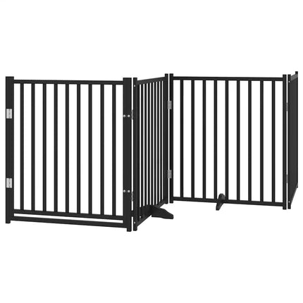 Barrière Pour Chien Porte Pliable 8 Panneaux Noir Bois Peuplier