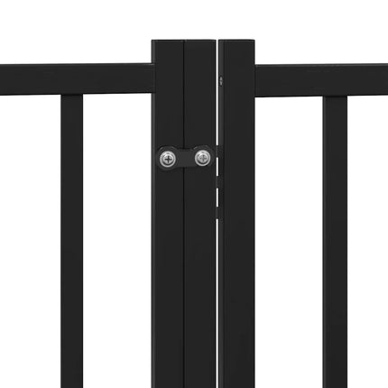 Barrière Pour Chien Porte Pliable 8 Panneaux Noir Bois Peuplier