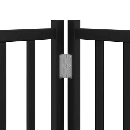 Barrière Pour Chien Porte Pliable 8 Panneaux Noir Bois Peuplier