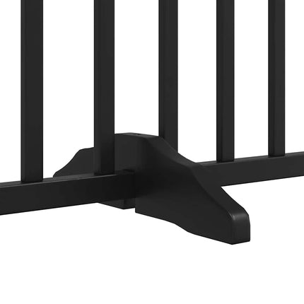 Barrière Pour Chien Porte Pliable 12Panneaux Noir Bois Peuplier