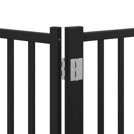 Barrière Pour Chien Porte Pliable 12Panneaux Noir Bois Peuplier