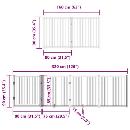 Barrière Pour Chien Porte Pliable 12 Panneaux Bois De Peuplier