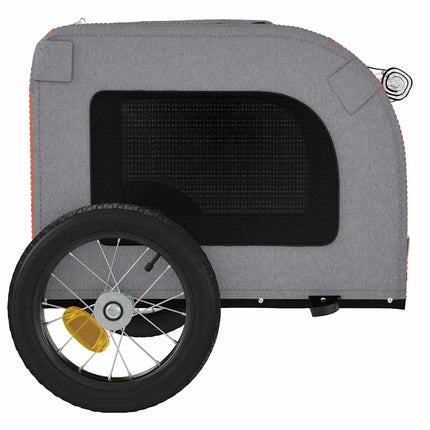 Remorque De Vélo Pour Animaux Orange Et Gris 124 X 53 X 53 Cm Acier Galvanisé