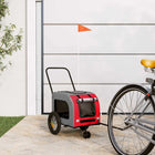 Remorque De Vélo Pour Animaux Avec Stockage Rouge Et Gris
