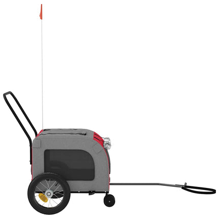 Remorque De Vélo Pour Animaux Avec Stockage Rouge Et Gris