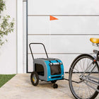 Remorque De Vélo Pour Animaux Bleu Et Gris 124,5 X 63,5 X 53 Cm