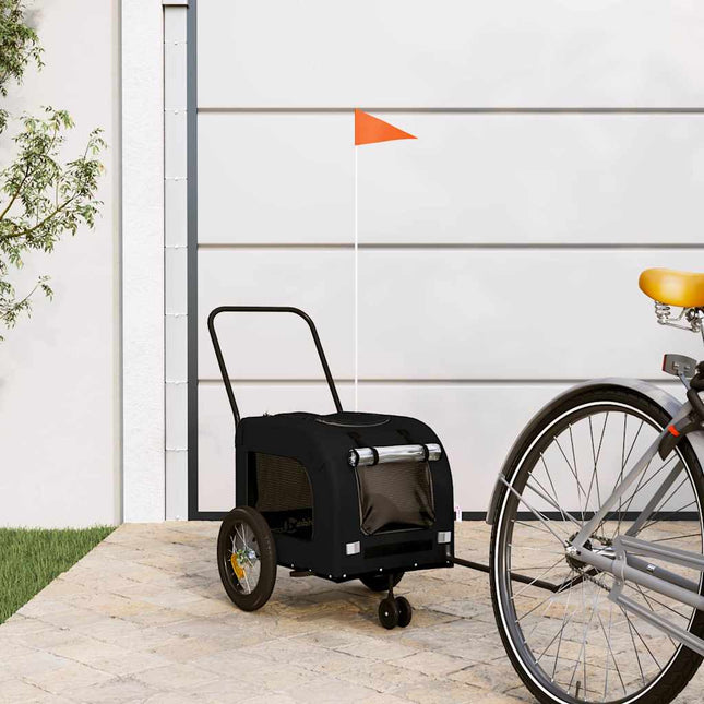 Remorque De Vélo Pour Animaux Noir 124,5 X 63,5 X 53 Cm