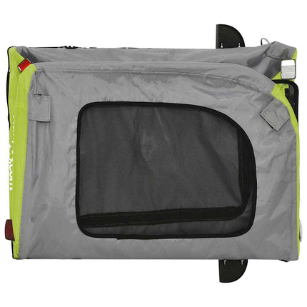 Remorque De Vélo Pour Animaux Vert Et Gris 124,5 X 63,5 X 53 Cm