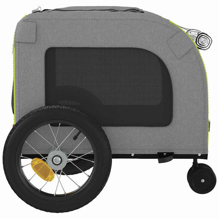 Remorque De Vélo Pour Animaux Vert Et Gris 124,5 X 63,5 X 53 Cm