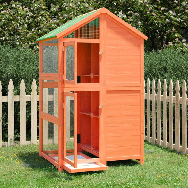 Maison À Oiseaux 97X81X152 Cm Bois Massif De Pin