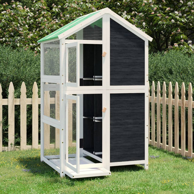 Maison À Oiseaux 97X81X152 Cm Bois Massif De Pin