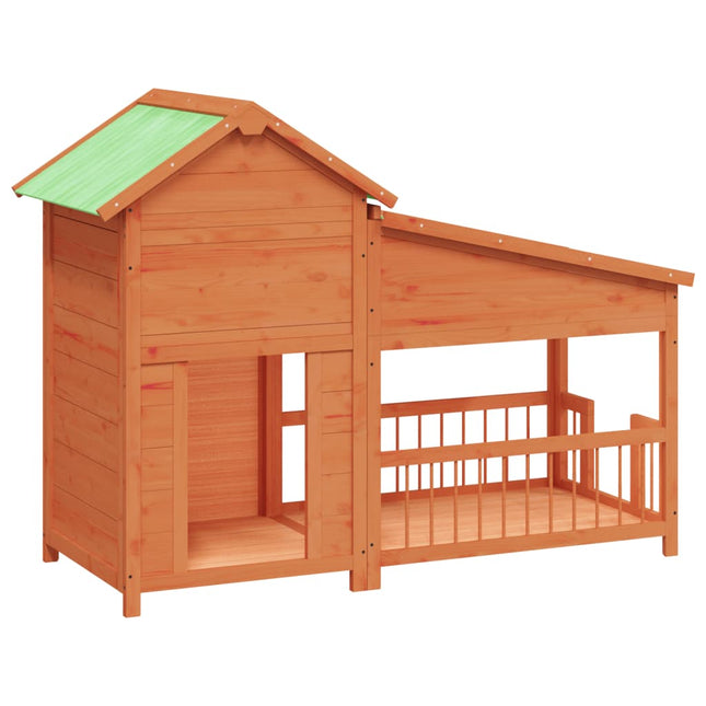 Chenil 143X60,5X109 Cm Bois De Pin Solide
