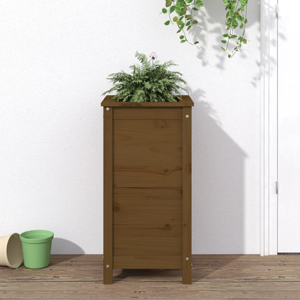 Lit Surélevé De Jardin Noir 199,5X40X39 Cm Bois De Pin Massif