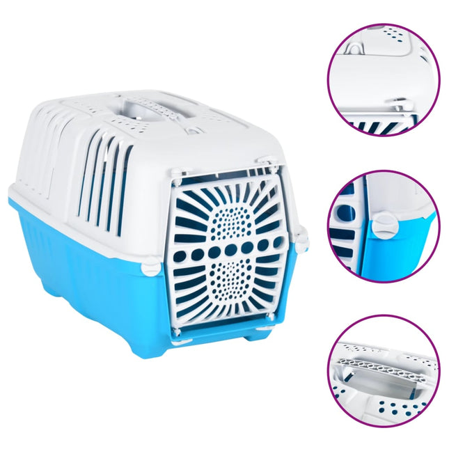 Transporteur Pour Animaux De Compagnie Blanc Et Bleu Pp