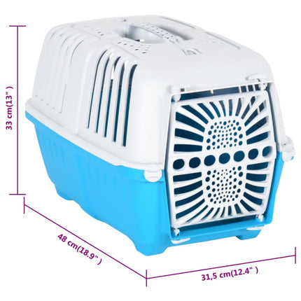 Transporteur Pour Animaux De Compagnie Blanc Et Bleu Pp