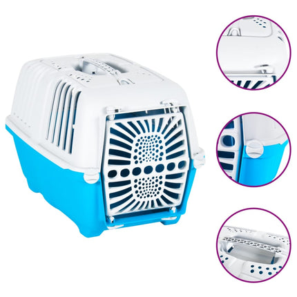 Transporteur Pour Animaux De Compagnie Blanc Et Bleu Pp