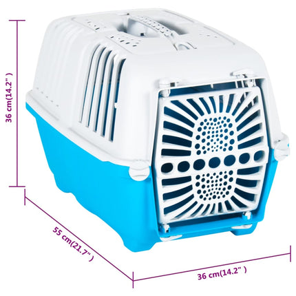 Transporteur Pour Animaux De Compagnie Blanc Et Bleu Pp
