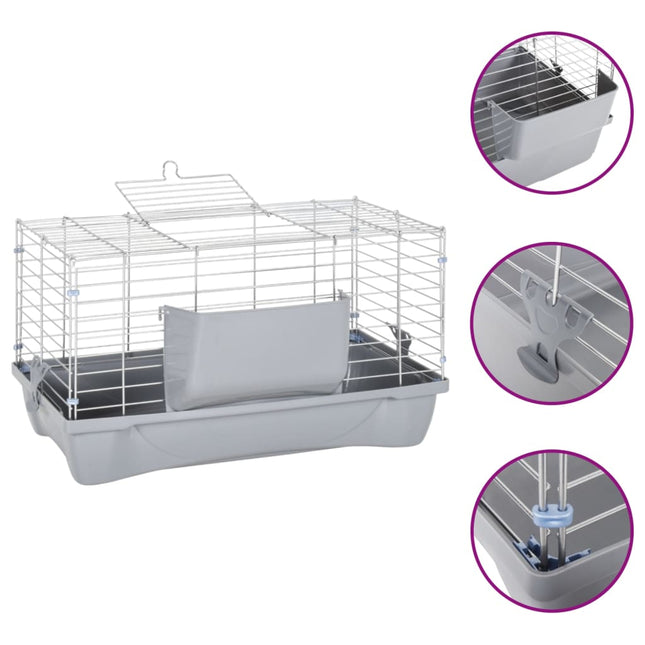 Cage Pour Petits Animaux Gris Pp Et Métal