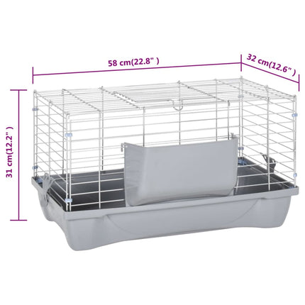Cage Pour Petits Animaux Gris Pp Et Métal