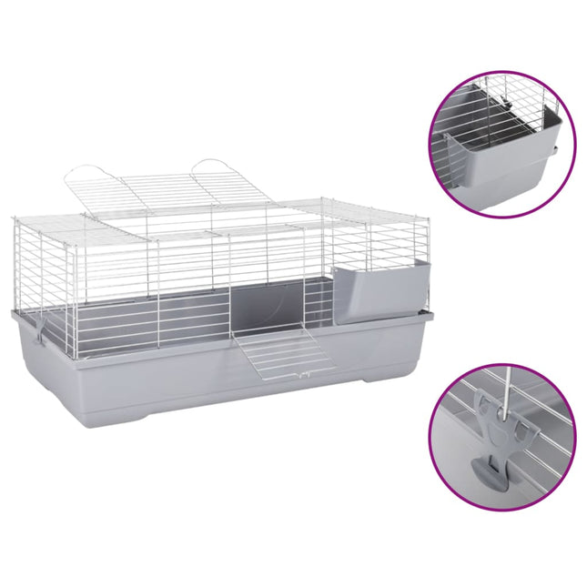 Cage Pour Petits Animaux Gris Pp Et Métal