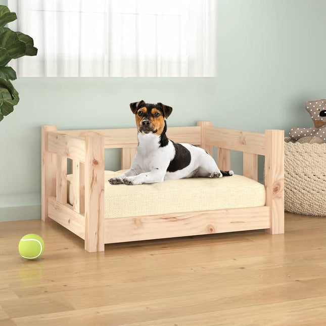 Lit Pour Chien 95,5X65,5X28 Cm Bois De Pin Solide