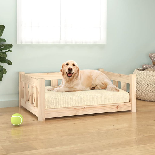Lit Pour Chien 95,5X65,5X28 Cm Bois De Pin Solide