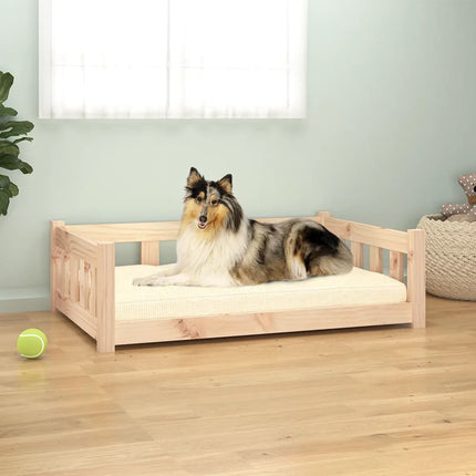 Lit Pour Chien 95,5X65,5X28 Cm Bois De Pin Solide