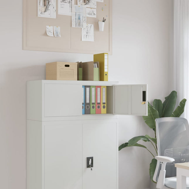 Armoire De Bureau Avec 2 Portes Gris 90 Cm Acier