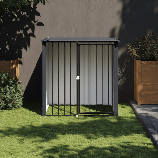 Niche Pour Chien Avec Toit Noir 110X103X109 Cm Acier Galvanisé