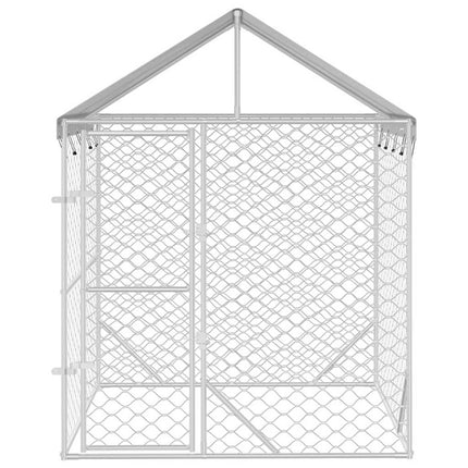 Chenil D'extérieur Pour Chiens Avec Toit Argenté 2X2X2,5 M