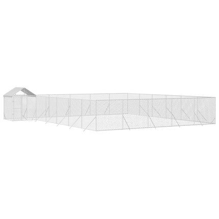 Chenil D'extérieur Pour Chiens Avec Toit Argenté 12X12X2,5 M