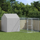 Chenil D'extérieur Pour Chiens Avec Toit Argenté 10X10X2,5 M