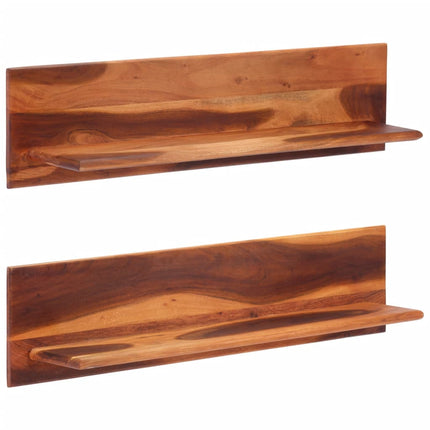 Étagères Murales 2 Pcs Bois Massif