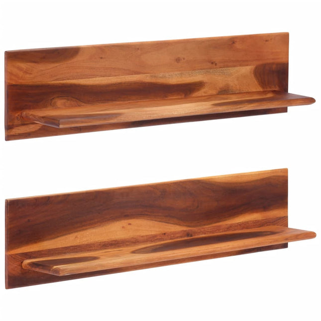 Étagères Murales 2 Pcs Bois Massif