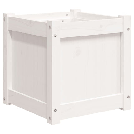 Jardinières 2 Pcs Blanc Bois De Pin Massif