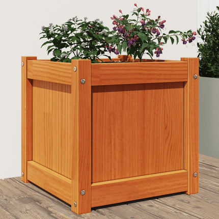 Jardinières 2 Pcs Blanc Bois De Pin Massif