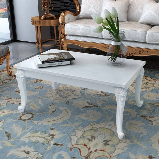 Table Basse Blanc Brillant