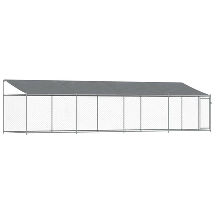 Cage Pour Chien Avec Toit Et Porte Gris Acier Galvanisé