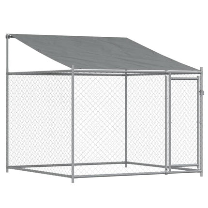 Cage Pour Chien Avec Toit Et Porte Gris Acier Galvanisé