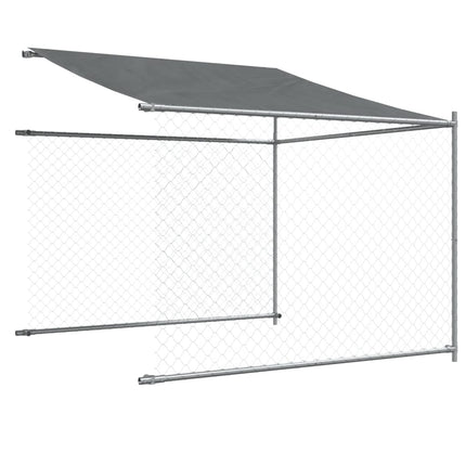 Cage Pour Chien Avec Toit Et Porte Gris Acier Galvanisé