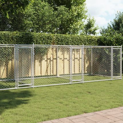 Cage Pour Chien Avec Porte Gris 2X2X1,5 M Acier Galvanisé