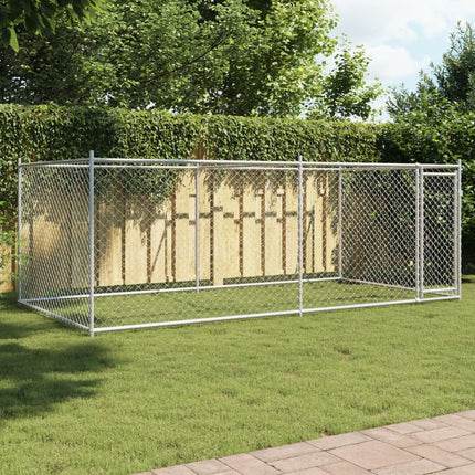 Cage Pour Chien Avec Porte Gris 2X2X1,5 M Acier Galvanisé