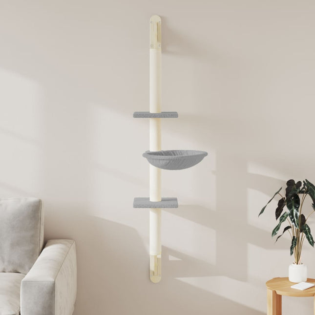 Arbre À Chat Mural Avec Griffoir Gris Clair 142,5 Cm