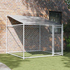 Cage Pour Chien Avec Toit Et Porte Gris Acier Galvanisé