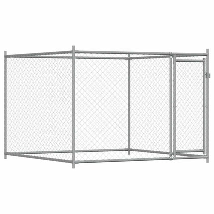 Cage Pour Chien Avec Porte Gris 2X2X1,5 M Acier Galvanisé