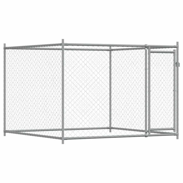Cage Pour Chien Avec Porte Gris 2X2X1,5 M Acier Galvanisé
